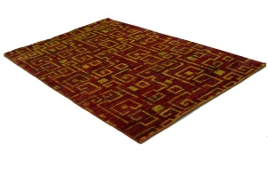 Rusty Red Modern 4X6 Indo-Gabbeh Oriental Rug