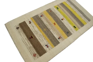 Cream Tribal 3X5 Indo-Gabbeh Oriental Rug