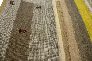 Cream Tribal 3X5 Indo-Gabbeh Oriental Rug