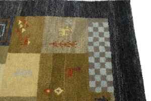 Multicolored Tribal Checkered 4X6 Indo-Gabbeh Oriental Rug