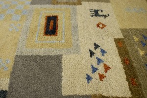 Multicolored Tribal Checkered 4X6 Indo-Gabbeh Oriental Rug