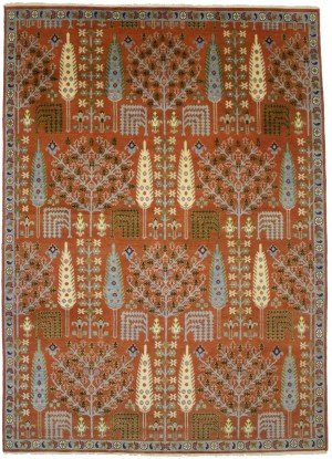 Rust Orange Floral 9X12 Tree of Life Chobi Oriental Rug