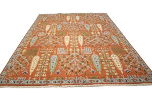 Rust Orange Floral 9X12 Tree of Life Chobi Oriental Rug