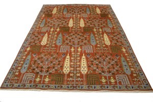Rust Orange Floral 9X12 Tree of Life Chobi Oriental Rug