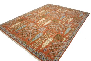 Rust Orange Floral 9X12 Tree of Life Chobi Oriental Rug