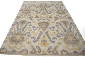 Cream Abstract 6X9 Modern Oriental Rug