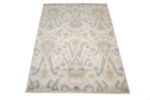 Cream Abstract 6X9 Modern Oriental Rug