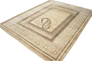 Beige Floral Modern 8X10 Oriental Rug