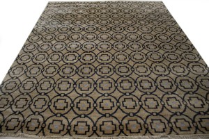 Beige Geometric 8X10 Modern Rug