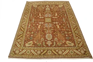 Rust Floral Tribal 9X12 Indo-Mahal Oriental Rug