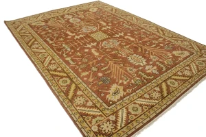 Rust Floral Tribal 9X12 Indo-Mahal Oriental Rug