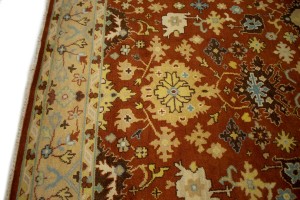 Rust Orange Floral Tribal 8X10 Indo-Mahal Oriental Rug