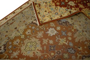Rust Orange Floral Tribal 8X10 Indo-Mahal Oriental Rug