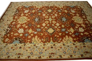 Rust Orange Floral Tribal 8X10 Indo-Mahal Oriental Rug