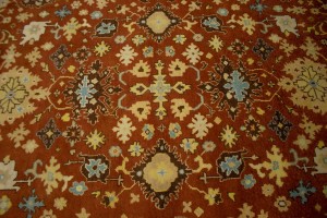 Rust Orange Floral Tribal 8X10 Indo-Mahal Oriental Rug