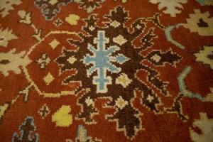 Rust Orange Floral Tribal 8X10 Indo-Mahal Oriental Rug
