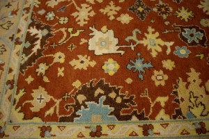 Rust Orange Floral Tribal 8X10 Indo-Mahal Oriental Rug