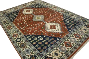 Rust Geometric 9X12 Yalameh Oriental Rug