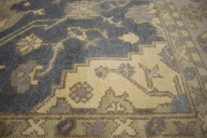Slate Gray Floral 8X10 Oushak Chobi Oriental Rug