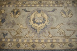Slate Gray Floral 8X10 Oushak Chobi Oriental Rug