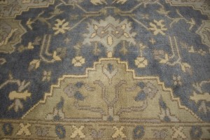 Slate Gray Floral 8X10 Oushak Chobi Oriental Rug