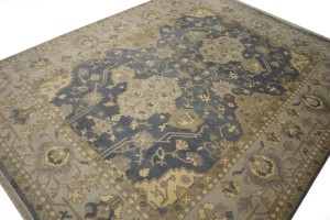 Slate Gray Floral 8X10 Oushak Chobi Oriental Rug