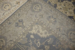 Slate Gray Floral 8X10 Oushak Chobi Oriental Rug