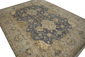 Slate Gray Floral 8X10 Oushak Chobi Oriental Rug