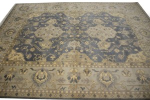 Slate Gray Floral 8X10 Oushak Chobi Oriental Rug