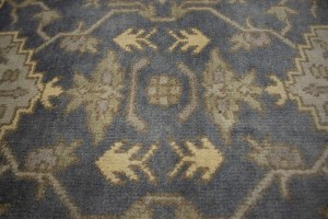 Slate Gray Floral 8X10 Oushak Chobi Oriental Rug