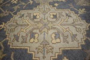 Slate Gray Floral 8X10 Oushak Chobi Oriental Rug