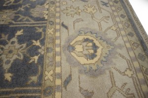 Slate Gray Floral 8X10 Oushak Chobi Oriental Rug