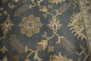 Blue-gray Floral 8X10 Oushak Chobi Oriental Rug
