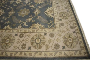 Blue-gray Floral 8X10 Oushak Chobi Oriental Rug