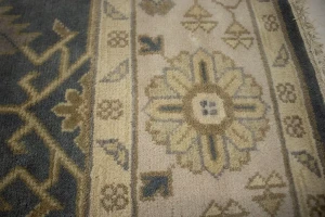 Blue-gray Floral 8X10 Oushak Chobi Oriental Rug