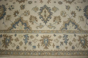 Cream Floral 8X10 Oushak Chobi Oriental Rug