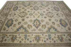 Cream Floral 8X10 Oushak Chobi Oriental Rug