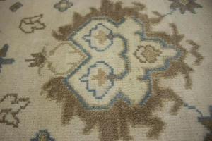 Cream Floral 8X10 Oushak Chobi Oriental Rug