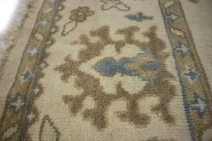 Cream Floral 8X10 Oushak Chobi Oriental Rug