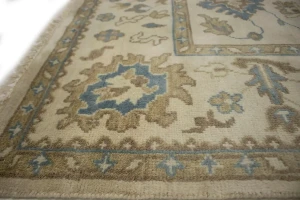 Cream Floral 8X10 Oushak Chobi Oriental Rug