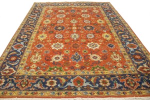 Orange Floral 9X12 Indo-Mahal Oriental Rug