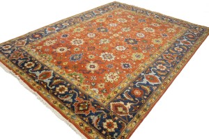 Orange Floral 9X12 Indo-Mahal Oriental Rug