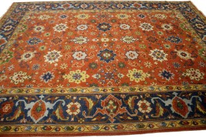 Orange Floral 9X12 Indo-Mahal Oriental Rug