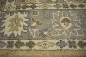 Golden Beige Floral 8X10 Oushak Chobi Oriental Rug