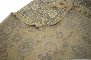 Golden Beige Floral 8X10 Oushak Chobi Oriental Rug