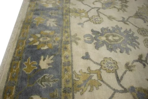 Cream Floral 8X10 Traditional Oushak Chobi Oriental Rug