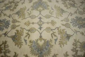 Cream Floral 8X10 Traditional Oushak Chobi Oriental Rug
