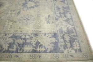 Beige Floral 7X10 Oushak Chobi Oriental Rug