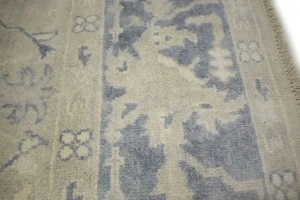 Beige Floral 7X10 Oushak Chobi Oriental Rug