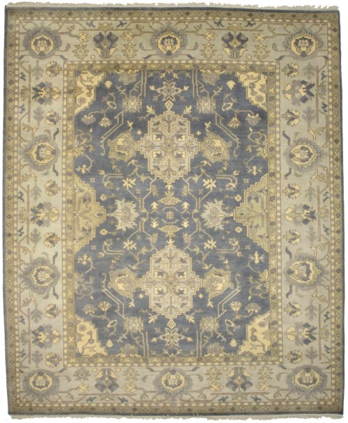 Gray Floral 8X10 Oushak Chobi Oriental Rug